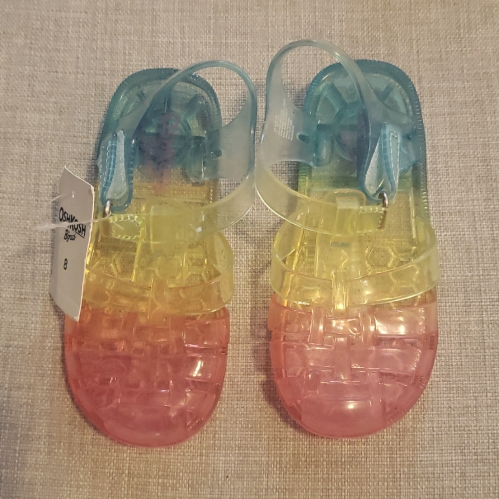 Toddler size 8 Oshkosh B'gosh rainbow jelly sandals